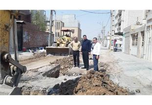 بازدید مدیرعامل شرکت آبفا اهواز از عملیات اصلاح خط فاضلاب‌ منطقه کیان‌آباد