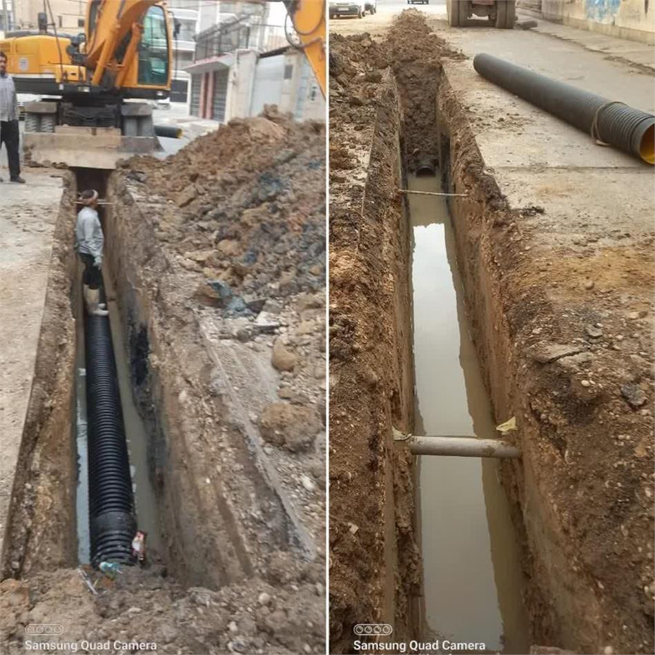 اصلاح شبکه فاضلاب خیابان آنزان
