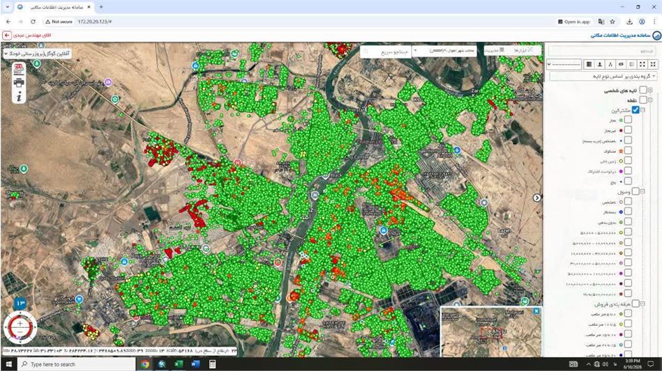 استقرار وب‌سرویس یکپارچه‌سازی سامانه مشترکین با GIS
