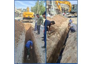 حفاری و اصلاح خط فاضلاب در خیابان شریعتی نبش باینی