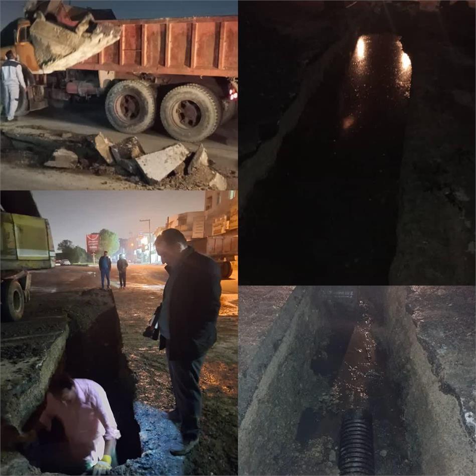 حفاری و اصلاح خط فاضلاب بلوار پاسداران