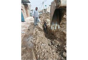 اجرای عملیات اصلاح خط ۴۰۰ میلی‌متری فاضلاب در کوی عین ۲
