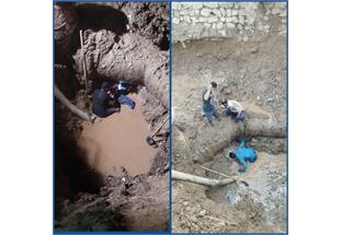 تعمیر خط ۹۰۰ میلی‌متری خروجی منابع ذخیره کارون حصیرآباد