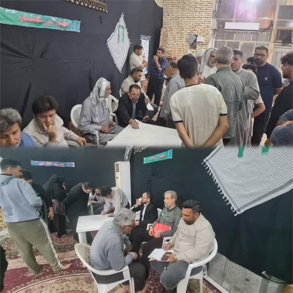 برگزاری میز خدمت شرکت آبفا اهواز در مسجد امام هادی«ع»