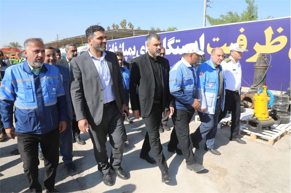 رزمایش آمادگی و استقرار ماشین‌آلات جمع‌آوری و دفع فاضلاب