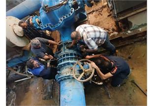 نصب و راه‌اندازی پمپ جدید در تصفیه‌خانه آب شماره ۲ کیان‌آباد اهواز