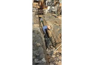 اصلاح یک خط ریزشی فاضلاب در منطقه زیتون کارمندی