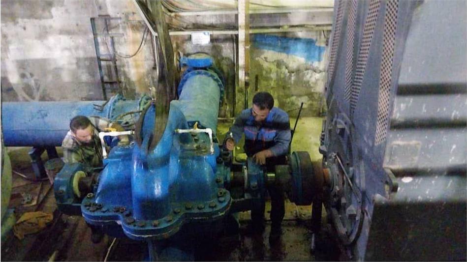 نصب و راه‌اندازی یک دستگاه الکتروپمپ جدید در تصفیه‌خانه آب شهید منجزی