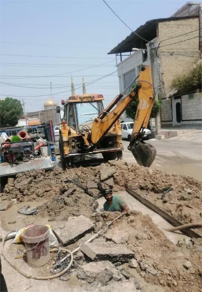 آغاز عملیات اجرایی خط انتقال جدید آب در منطقه نورآباد زرگان اهواز