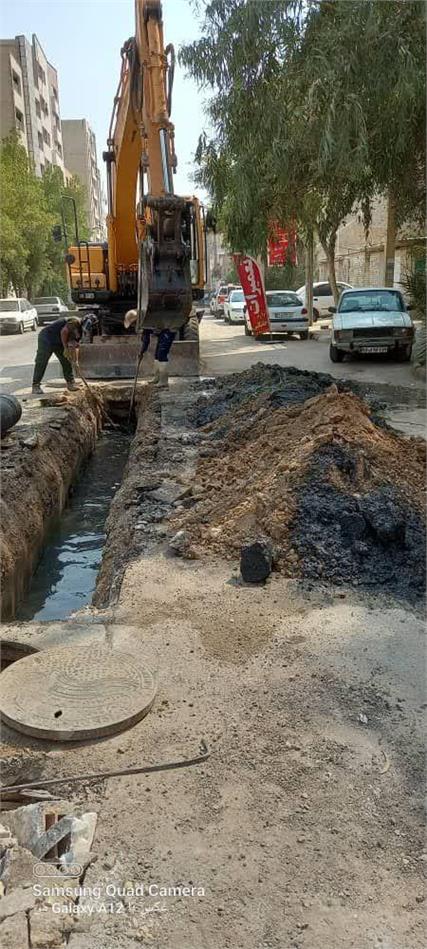 اصلاح شبکه فاضلاب خیابان فاطمی در منطقه زیتون کارمندی اهواز