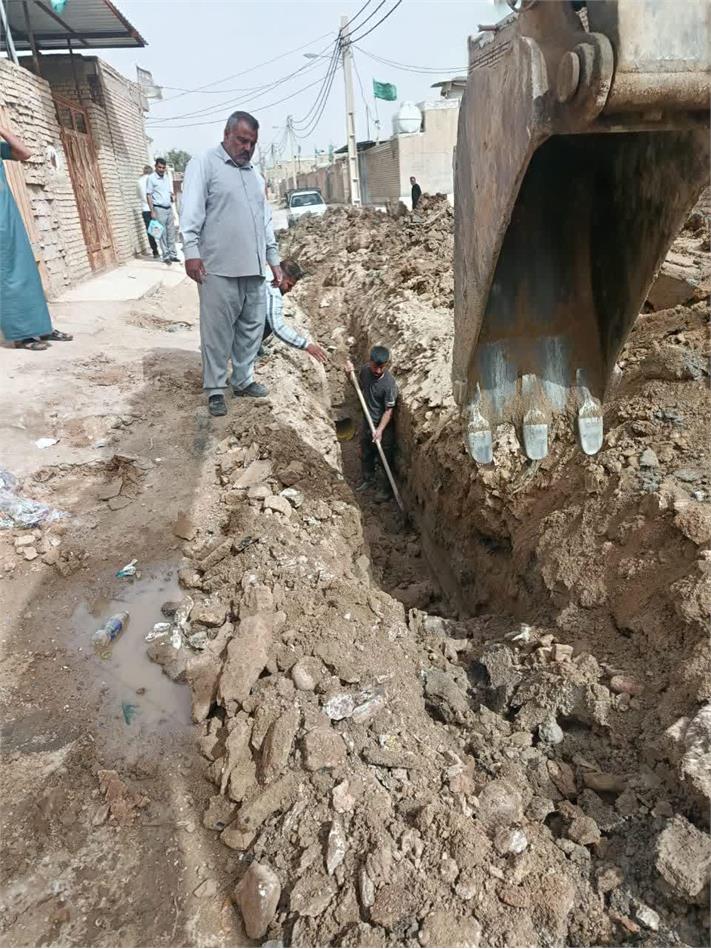 اجرای عملیات اصلاح خط ۴۰۰ میلی‌متری فاضلاب در کوی عین ۲