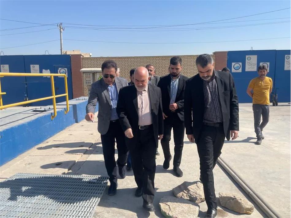 بازدید استاندار خوزستان از ایستگاه پمپاژ فاضلاب ملی‌راه اهواز
