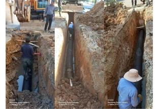 اجرای عملیات اصلاح شبکه فاضلاب در کوی سپیدار