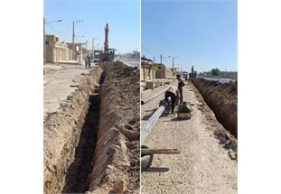 اصلاح شبکه توزیع آب در خیابان پلاک اروندی کوی سادات